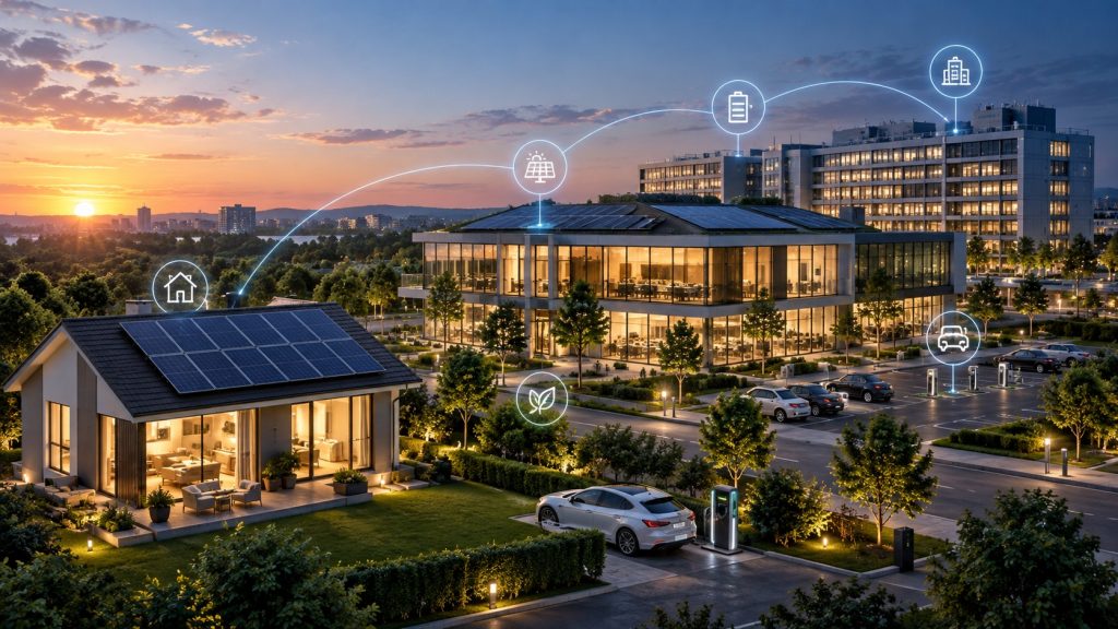 Smart residential district using Lite Lion building and energy management